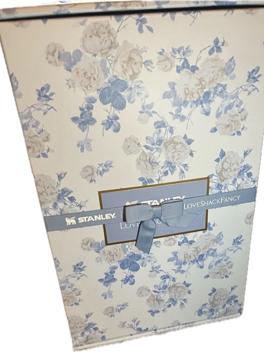 Stanley Floral Gift Box with Blue Ribbon
